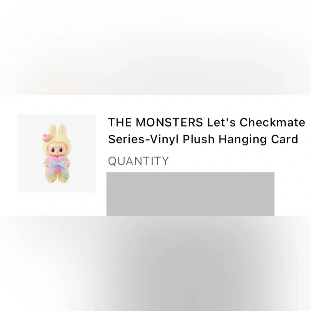 Labubu “Let’s Checkmate” vinyl hanging plush doll one size NWT